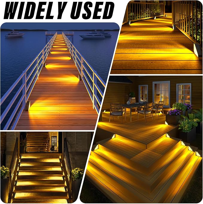 ROSHWEY Solar Stair Lights Outdoor Waterproof, 16 Pack Step Lights - Image 2