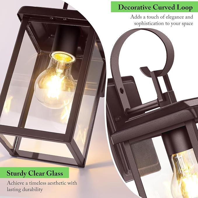 BesLowe 2-Pack Outdoor Wall Light Fixtures, Exterior Lighting Fixtures Wall - Image 3