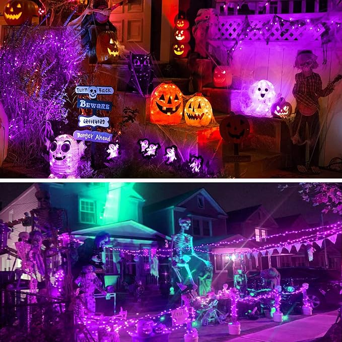 66Ft 200 LED Halloween Fairy Lights Plug in, 8 Modes String Lights - Image 4