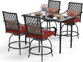 Sophia & William Patio Bar Set 5 Piece Outdoor High Dining Table and Chairs Set by SophiaWilliam
