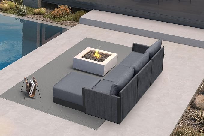 PURPLE LEAF 4 Pieces Patio Conversation Sets All Weather Outdoor Couch by PURPLELEAF