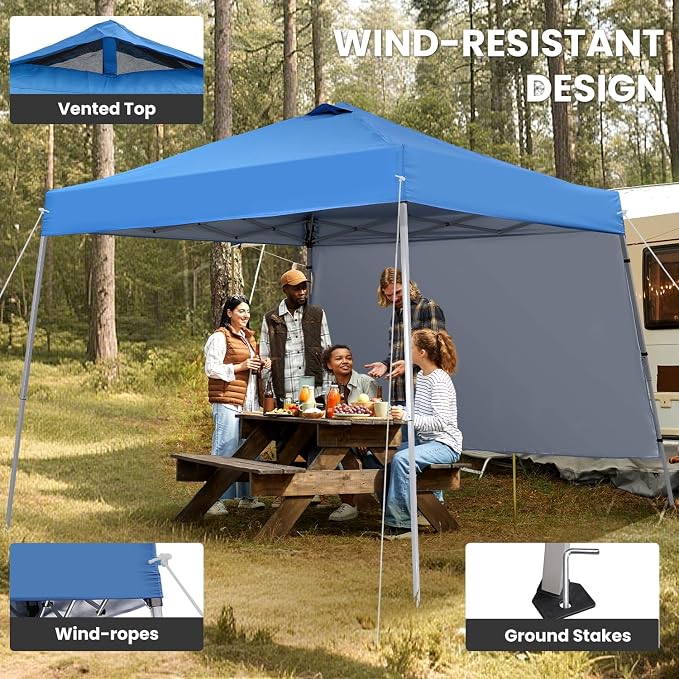 10X10 Pop Up Canopy, Slant Legs Instant Outdoor Canopy Tent - Image 3