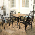 PHI VILLA 5 Piece Patio Dining Set Metal Outdoor Table and Chairs Furniture Set by PHIVILLAThepioneerofcomfortablehouseholdsupplies