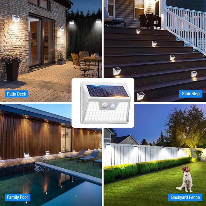 Peasur 16Pack Solar Motion Sensor Lights Outdoor Waterproof, 140LED 3 Modes - Image 5