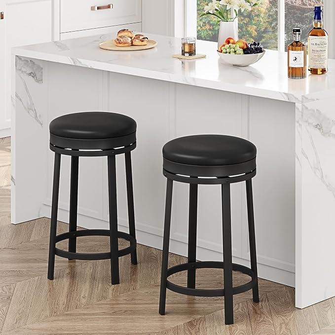 IDEALHOUSE 24'' Swivel Bar Stools Set of 2 by IDEALHOUSE