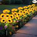 6 Pack with 36 Sunflower Lights, Solar Lights Outdoor Garden Decor, Solar by EDOF