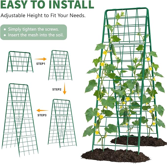 2 Pack Cucumber Trellis, Climbing Plants and Flowers - Image 6