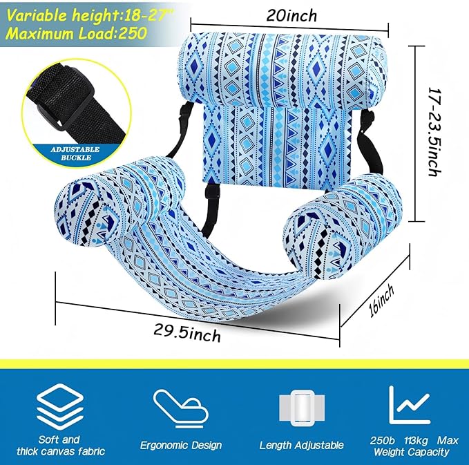2 Pack Inflatable Pool Float for Adult Adjustable Hammock Float Chair Fabric - Image 3