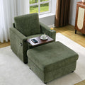 Modern Accent Chairs with Storage Ottoman Set, Chenille Reading Armchair with by ElevyolivFurniture