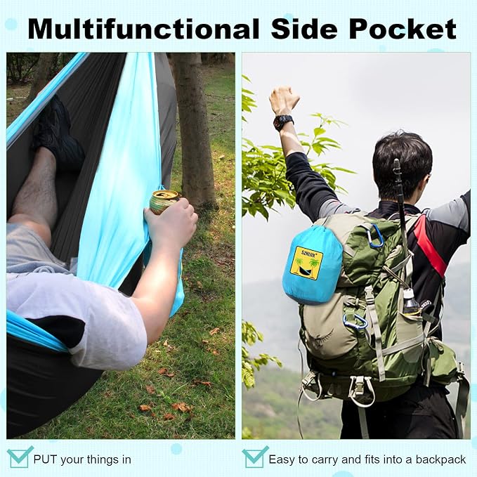 SZHLUX Camping Hammock Double & Single Portable Hammocks - Image 6