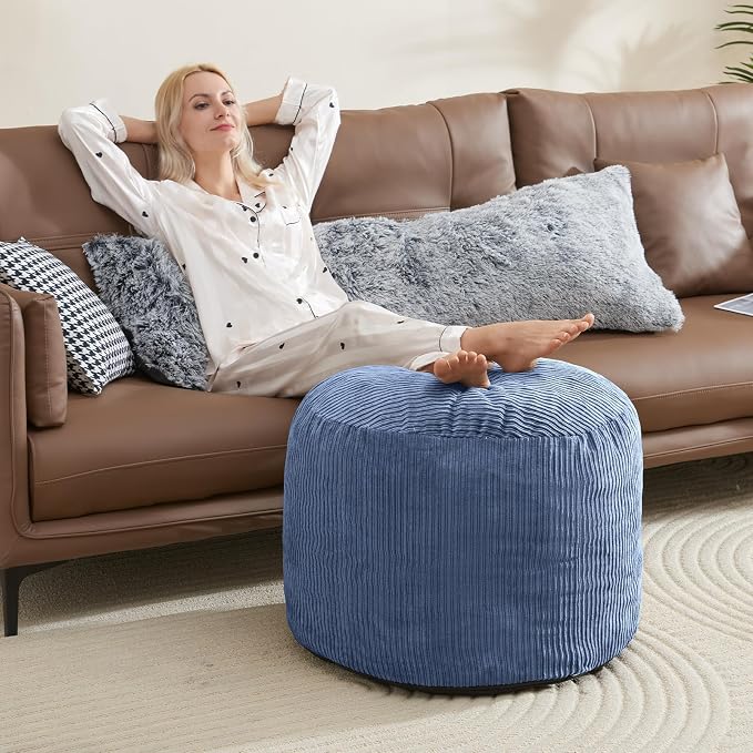 Pouf Ottoman Foot Stools with Foam Small Ottoman by WSOFRLAC