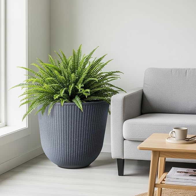 WORTH Garden Round Large Planter Pot Set of 2-17.5" Dia x 15.5" H - Image 7