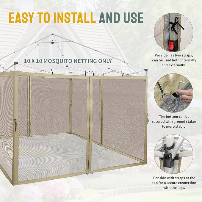 CROWN SHADES Gazebo Mosquito Net - Image 3