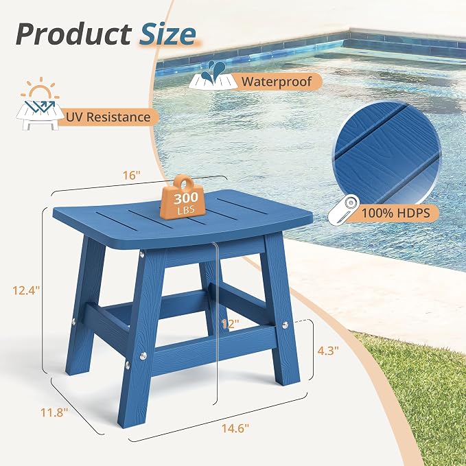 LUE BONA Outdoor Adirondack Ottomans, Footrest Footstool, Outdoor Foot Rest - Image 2