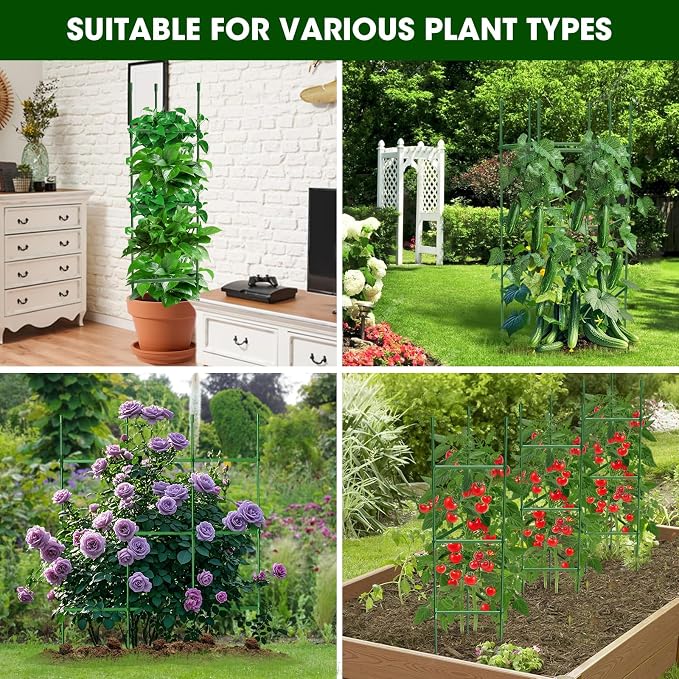 6 Pack Tomato Cages for Garden, Heavy Duty Adjustable Tomato Stake Support for - Image 7