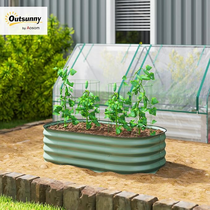 Outsunny 3.5' x 2' x 1' Galvanized Raised Garden Bed Kit, Outdoor Metal - Image 2