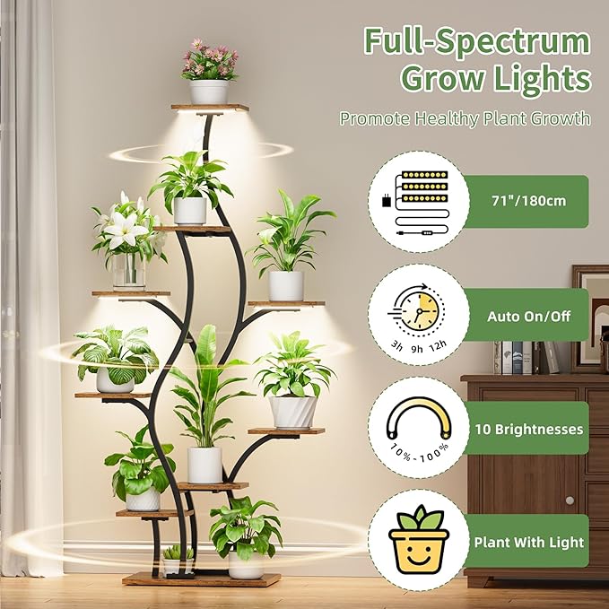 Plant Stand Indoor with Grow Lights - Image 3