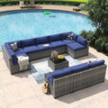 Aoxun 11 Piece Patio Furniture Set Wicker Rattan Patio Conversation Set Outdoor by Aoxun