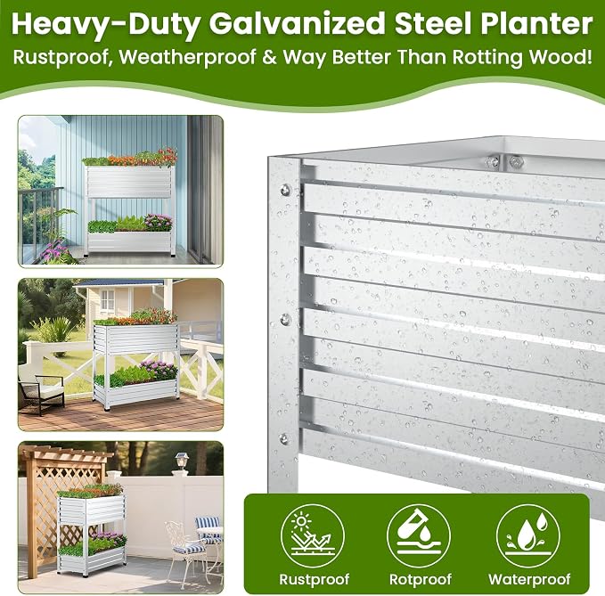 2-Tier Galvanized Raised Garden Bed - Image 6