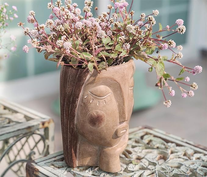 Head Planters for Indoor Plants, Face Flower Pot Head Planter Succulent - Image 3