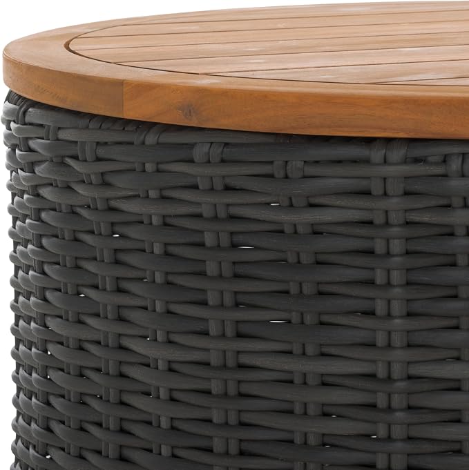 SAFAVIEH Couture Collection Anguilla Dark Grey Faux Wicker Indoor/Outdoor - Image 9