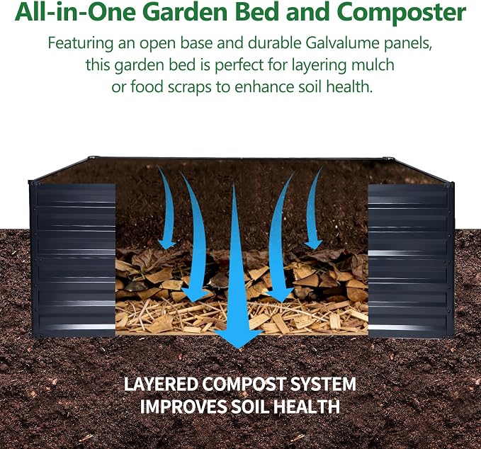 Galvalume Raised Garden Bed 8x4x1.95FT–3X Rust Resistant Aluminum-Zinc Steel - Image 5