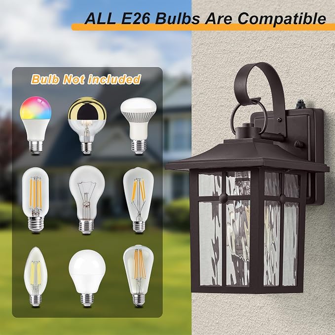 2 Pack Dusk to Dawn Outdoor Lighting, Oil Rubbed Bronze Exterior Light Fixtures - Image 6