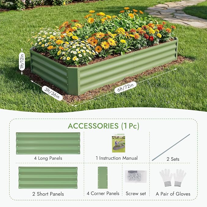 INNO STAGE Galvanized Raised Garden Bed Kit, Rust-Resistant & Easy Assembly - Image 3