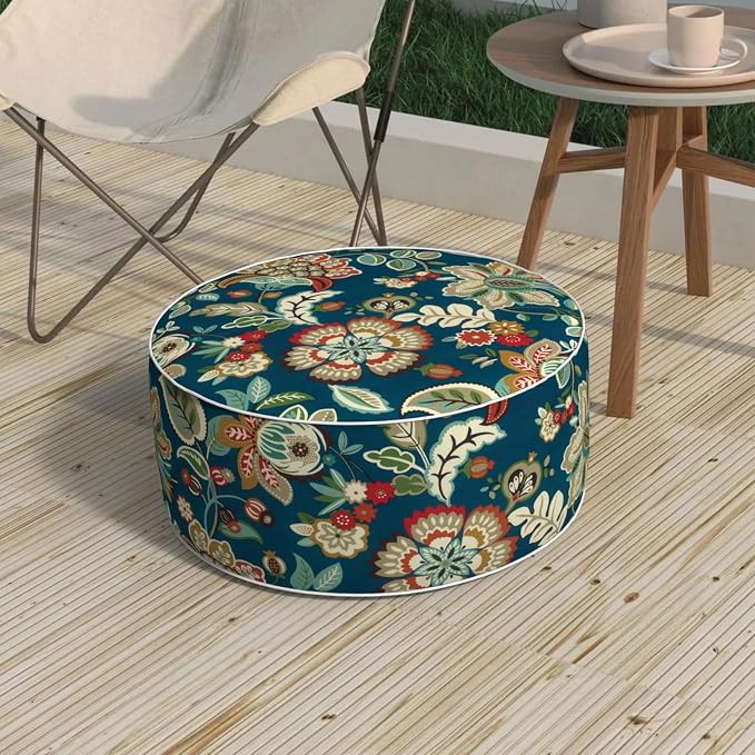 Patio Inflatable Ottoman, 21x9 Inch Portable Stool Ottoman by MelodyElephant
