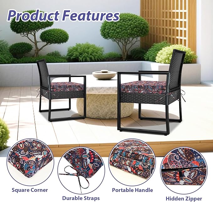 Outdoor Chair Cushions Set of 4, Waterproof Outdoor Seat Cushions - Image 5