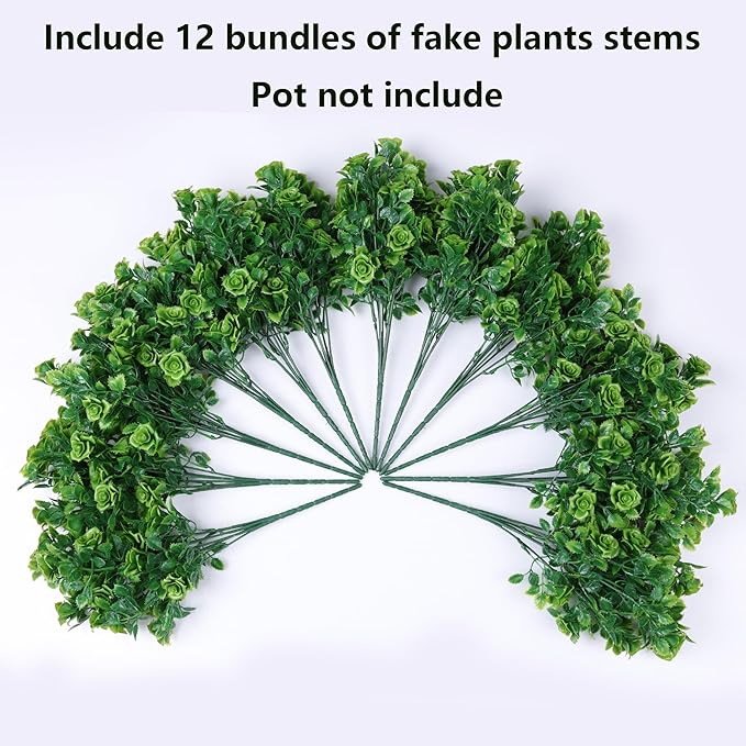 Artificial Fake Outdoor Plants for Spring Summer Decoration, 12 Bundles Fake - Image 5