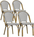 PURPLE LEAF Outdoor Dining Chair Set of 4 Aluminum Rattan Chairs by PURPLELEAF