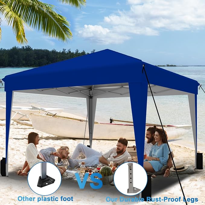 SANWAY 10x10 Pop up Canopy Tent, One-Button, Outdoor Instant Canopy Protable - Image 2