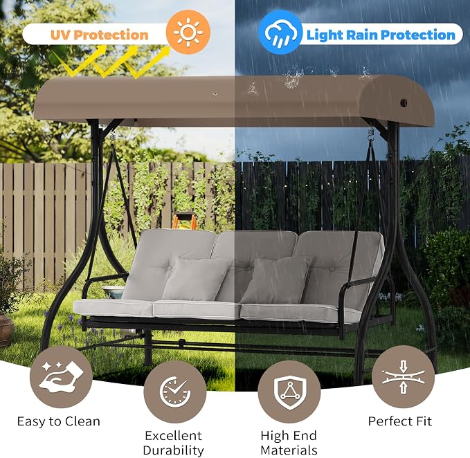 Porch Swing Canopy Replacement Top, Swing Chair Canopy Replacement - Image 4