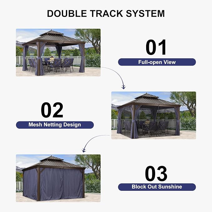 PURPLE LEAF 12' X 12' Hardtop Gazebo Canopy - Image 9