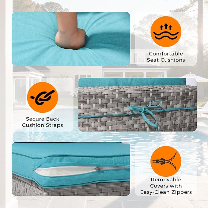 8-Seat Outdoor Wicker Patio Furniture Set - Image 7