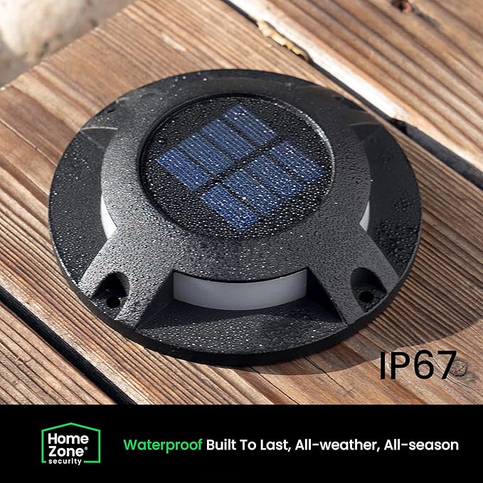 Home Zone 12 Packs Outdoor Solar Deck Light, 120 Lumens Total, Waterproof - Image 4