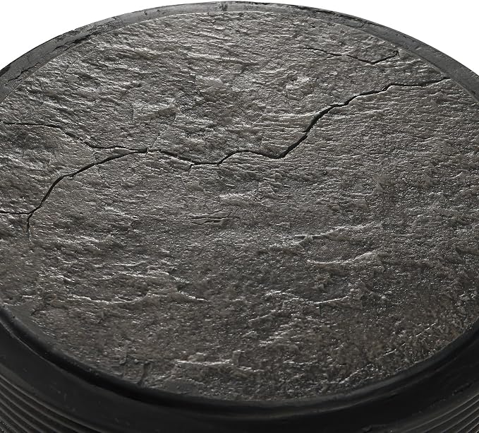 COSIEST Set of 2 Outdoor Side Table Black, Round MgO Concrete Side Table - Image 7