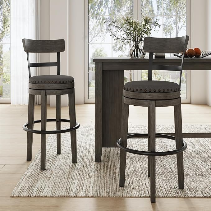Signature Design by Ashley Caitbrook Casual Farmhouse Tall Upholstered Swivel - Image 2
