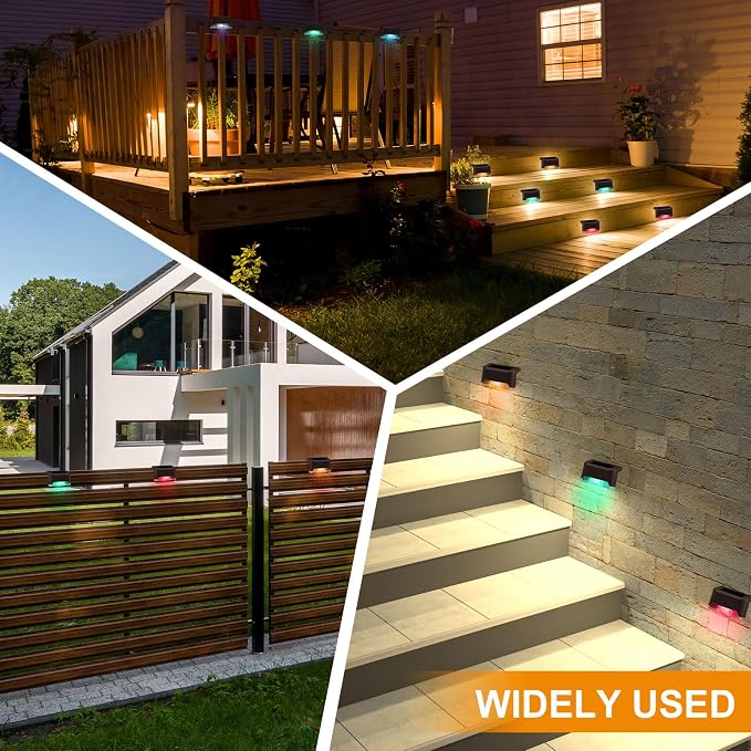 Geelin 32 Pcs Solar Deck Lights Outdoor, Waterproof LED Solar Step Fence Lights - Image 7