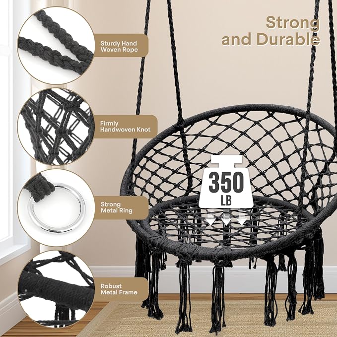 Athena Collection Hammock Chair Hanging Swing Chair - Image 4
