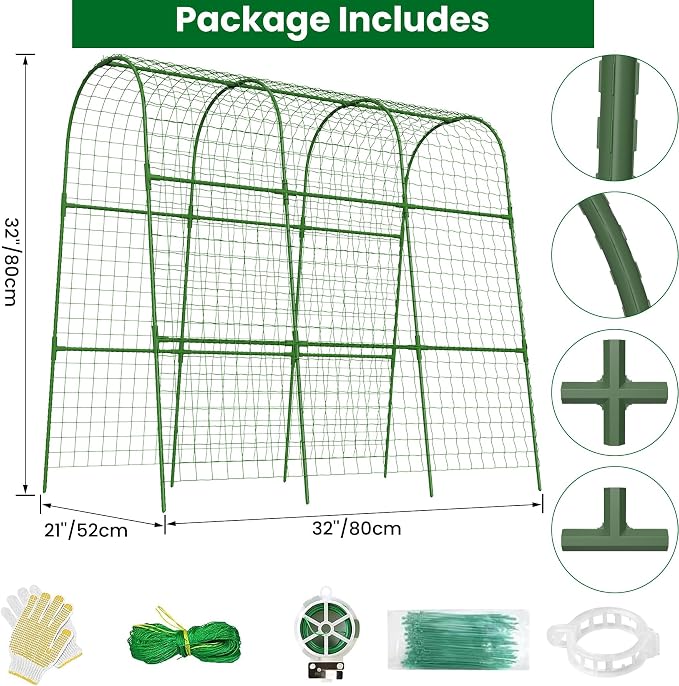 Cucumber Trellis for Raised Bed 48" L x 48" H U-Shape Garden Trellis for - Image 2