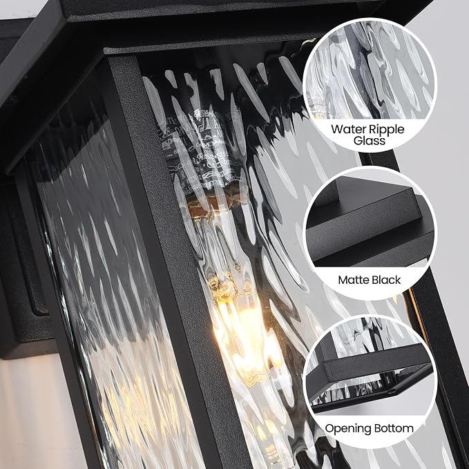 Outdoor Wall Light Fixtures, Modern Exterior Wall Mount Lanterns, Outside Wall - Image 6