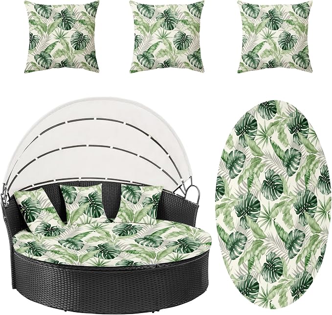 Round Cushion Covers with Attached Pillowcase, Elastic Fabric, 66 inch Diameter by dreahoteztil