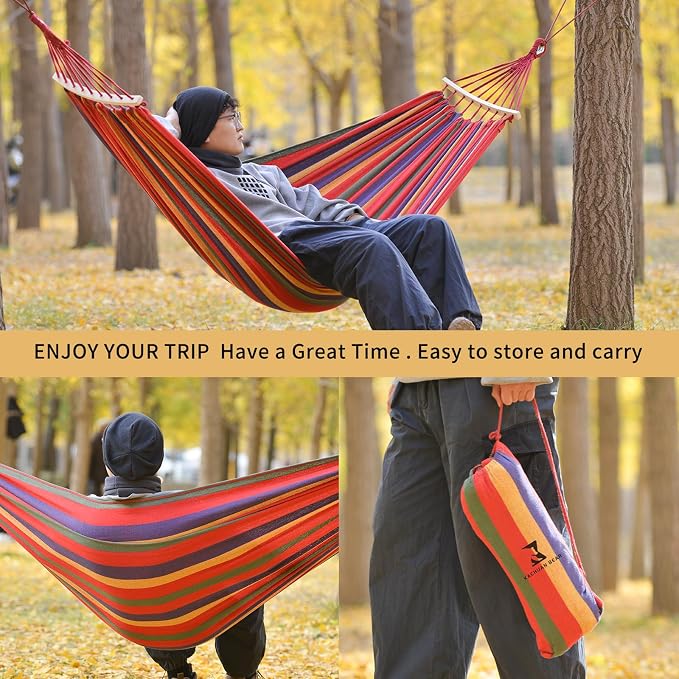 Hammock, Cotton Canvas Hammock Portable Camping Hammock - Image 2