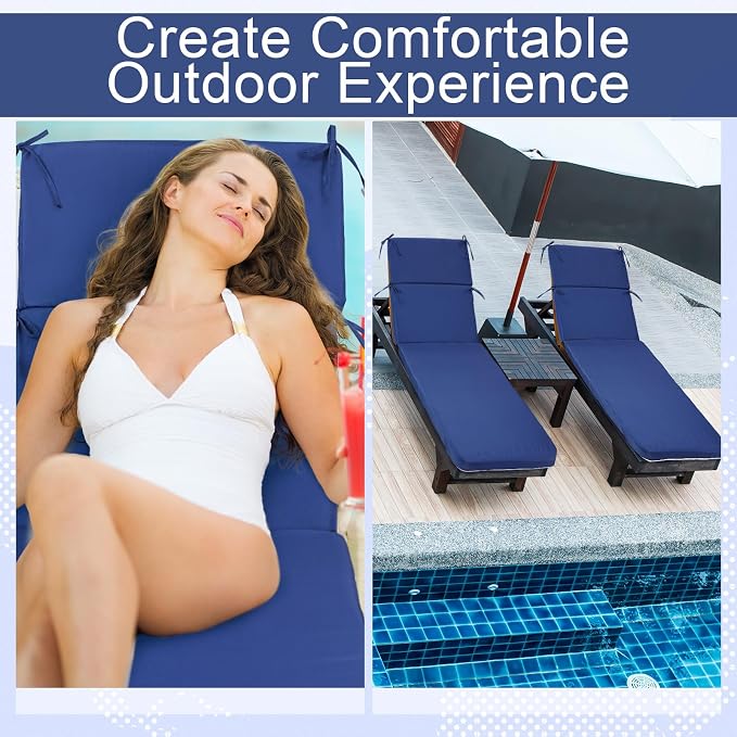 1 Pcs Indoor Outdoor Chaise Lounge Cushions Sponge Bench Outdoor Furniture - Image 4