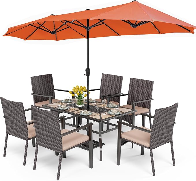 PHI VILLA 7 Pieces Outdoor Dining Set - Image 8