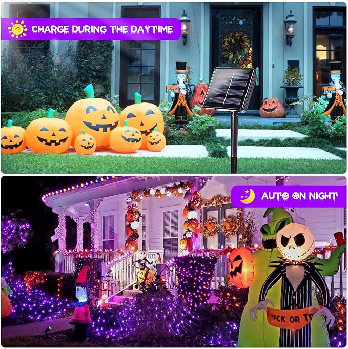 2 Pack 200 LED Solar Christmas Lights Outdoor Waterproof, Solar String Lights - Image 3
