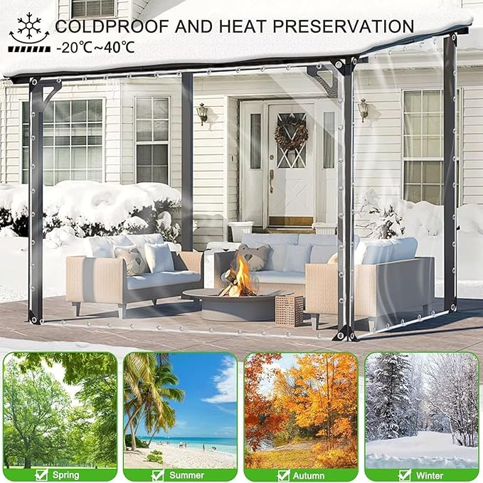 Clear Tarps Heavy Duty Waterproof 7' X 10' Clear Plastic Tarp - Image 4
