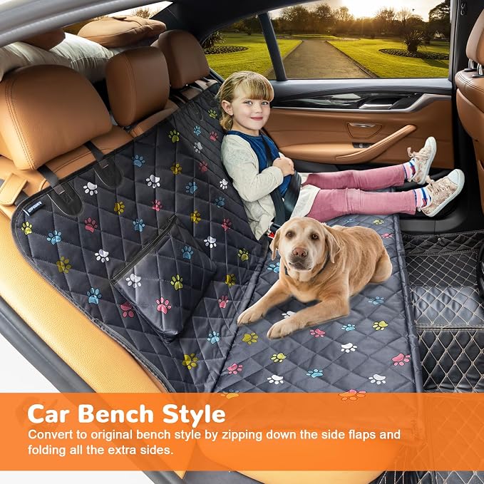 URPOWER Dog Car Seat Cover for Back Seat, Waterproof Dog Hammock for Cars - Image 3